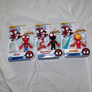 Marvel Spidey and His Amazing Friends 3 Fig Spiderman Miles Morales Iron Man NEW